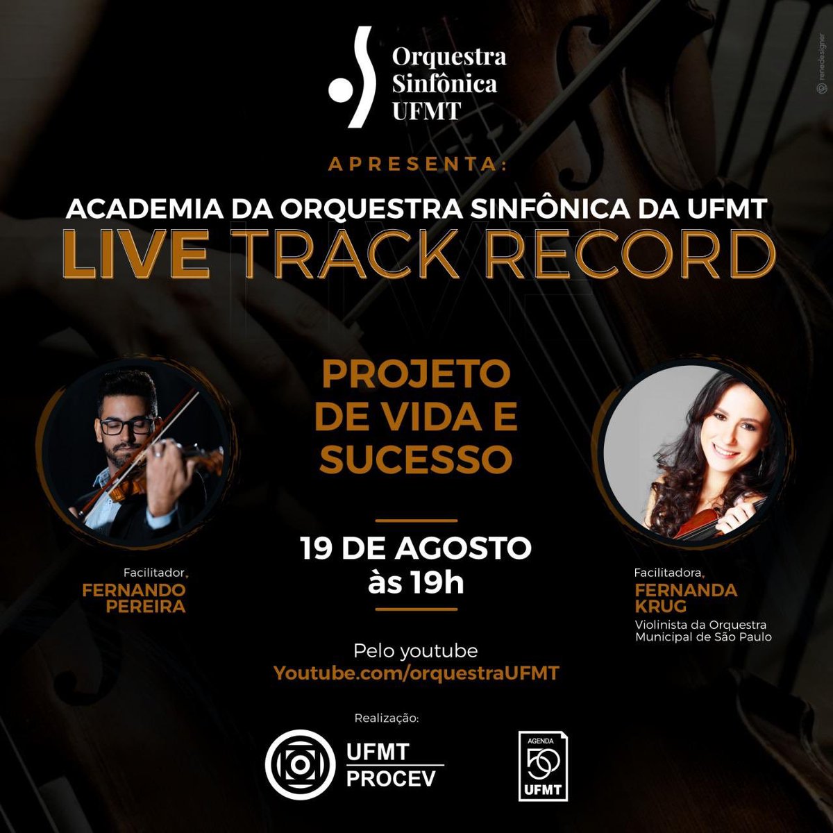 orquestraufmt's tweet photo. Na Live de hoje da nossa academia, o professor Fernando Pereira recebe a violinista Fernanda krug. Prestigiem. 
.
#live #academiaosufmt #ufmt https://t.co/VDB5EcshKF