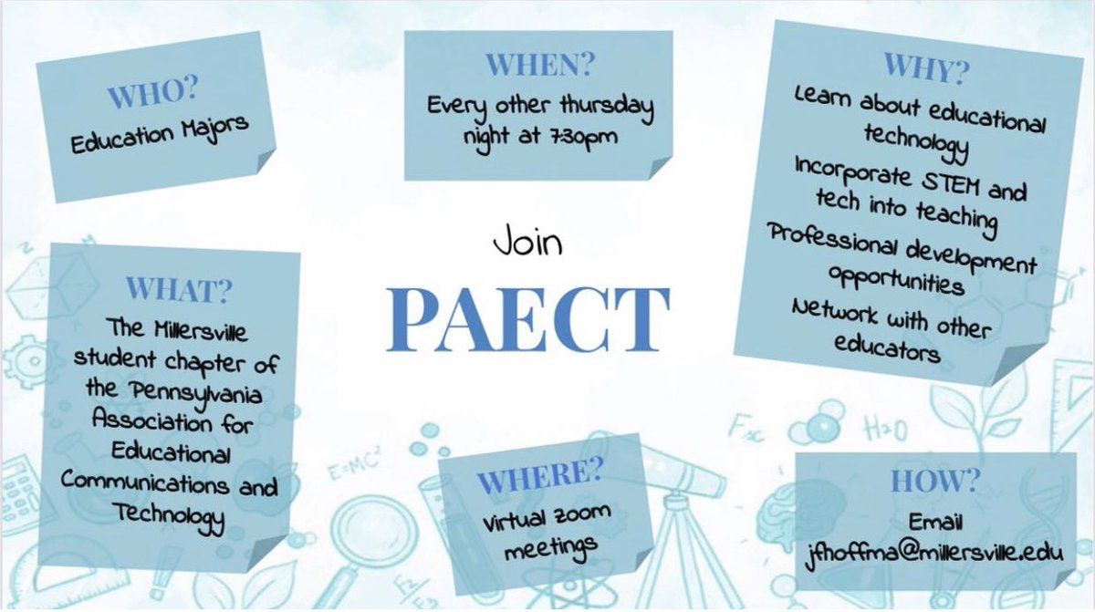 Join us virtually this semester to learn all about stem and educational technologies!