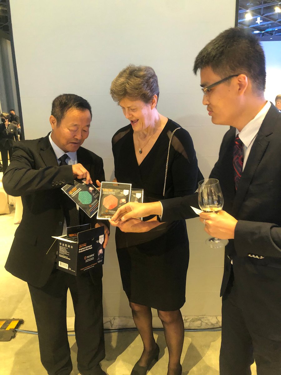 foundervrs's tweet photo. Congratulations Dame Woodward on new appointment, many thanks for your work in China,looks like our guys in China helped you celebrate #graphenemask @versarien #https://www.gov.uk/government/news/dame-barbara-woodward-appointed-uk-permanent-representative-to-the-un-in-new-york https://t.co/TrYBuchAxy