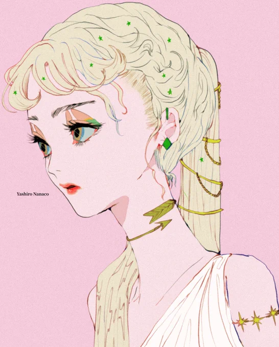 星座をテーマにした女の子を描いています 