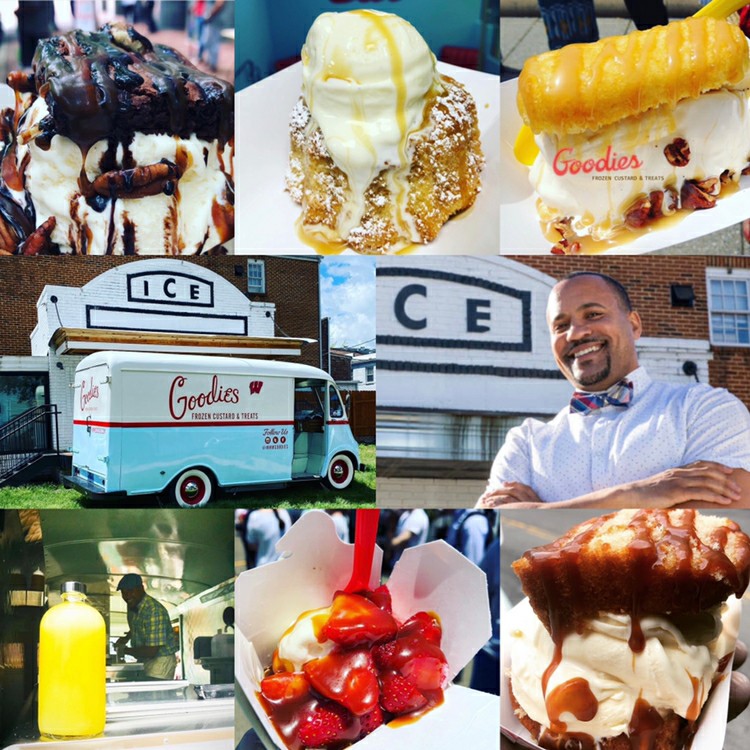 <a href="/mmmgoodies/">Goodies Frozen Custard & Treats</a> a Frozen Custard &amp; Treat food truck that serves Wisconsin-style custard &amp; treats from a vintage van. Goodies takes you down memory lane, while delighting your taste buds with frozen custard &amp; treats. <a href="/DMVFTA/">DMV Food Trucks</a> <a href="/natlfoodtrucks/">Natl Food Truck Assn</a>