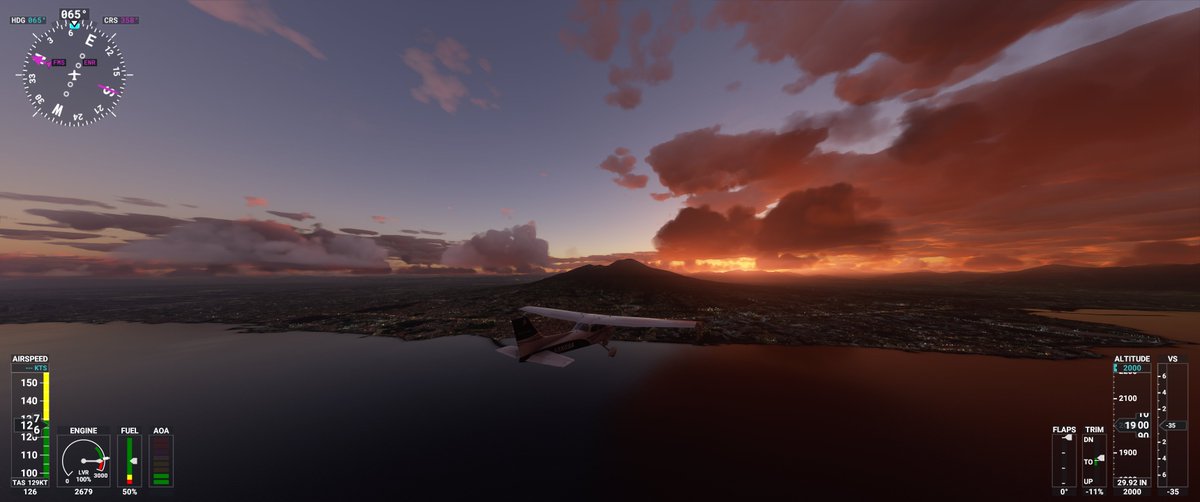 #FlightSimulator2020 #BayOfNaples #Vesuvius #InFlight #Sunrise #Sunset