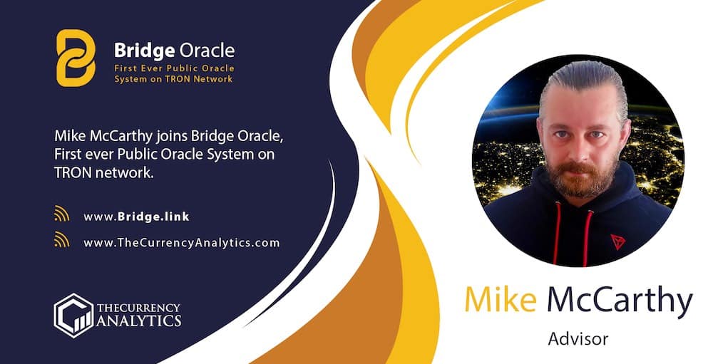 TheCurrencyA's tweet photo. Mike McCarthy, a well respected community member and strong supporter of TRON, joins Bridge Oracle, - Link to Post: https://t.co/FmJwWVFQZ5 - Tags: #OracleSystem #TronNetwork #BridgeOracle #TronBlockchain #advisoryBoard .@MikeNerdUK .@bridge_oracle https://t.co/UjPpxQJA0o
