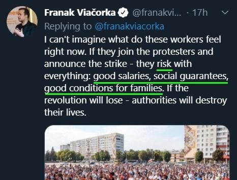 The starting point is a tweet where of one of the most heard voices inside Belarus just let the truth slip [1]... that matches reality! [2]The Belarusian people don't want a revolution... imperialists do!Why? two main reasons: geographic location [3] and economy [4]    2/