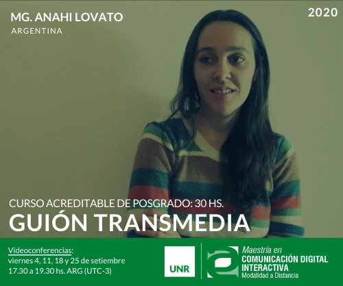 anahilo's tweet photo. ¡Últimos días de inscripción! 👩💻👨💻 Guión #Transmedia | Curso acreditable 👉 https://t.co/BVAbebAu93
Docente: Mg. @anahilo
Tutor: Lic. @PatoIrisarri
📧 Consultas: cursos.mcdiunr@gmail.com
Inicio: 31 de agosto de 2020
#MCDIvirtual @cdiunr https://t.co/QNQLIGJbi0