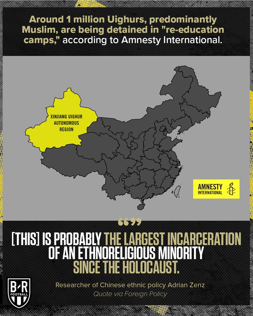 Around 1 million Uighurs, predominantly Muslim, are being detained in "re-education camps," according to  @amnesty.