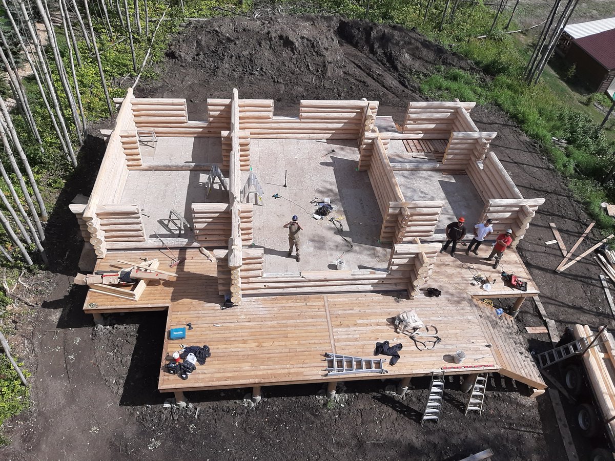 MH_WoodS's tweet image. The log work reassemble is complete in Lac La Biche, AB.  Great job guys! #logbuilder #cabinlife #customloghomes #loghome