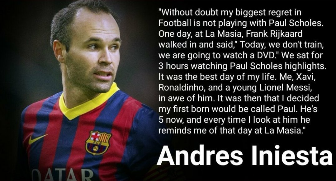I'll just leave this here, btw this is Iniesta a total goat of the game speaking about #Scholes I don't want to hear #Gerrard or #KDB #TheNerveOfTheseMandem