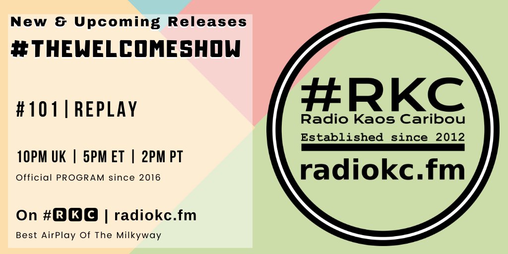 RadioKC's tweet image. TODAY

🕙10PM UK⚪5PM ET⚪2PM PT

#TheWelcomeShow #101 #REPLAY

🆕&amp;amp; Upcoming Releases

🌐 fb.com/RadioKC/posts/…

📻 #🆁🅺🅲 featuring

aNNika │ @gallery47 │ @Jfotwentyone │ Malo Dormoy │ @BiggsAlexander │ @serserravalle │ ELEPHANT TONE │ Iscle Datzira

.../...