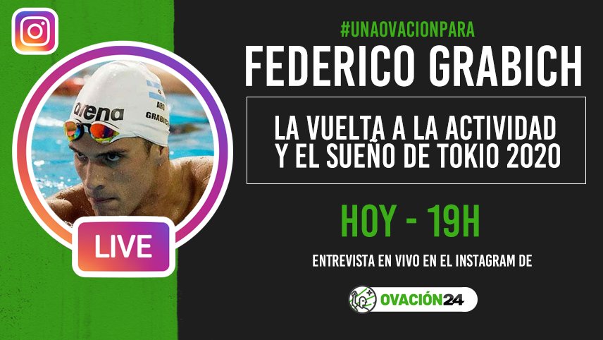 📲 | HOY por Instagram Live ✨
#UnaOvacionpara FEDERICO GRABICH (a.k.a. <a href="/GrabichFederico/">Fede Grabich</a>  )

🗓️HOY MIÉRCOLES 19/8
⏰19H 🇦🇷

👉instagram.com/ovacion.24