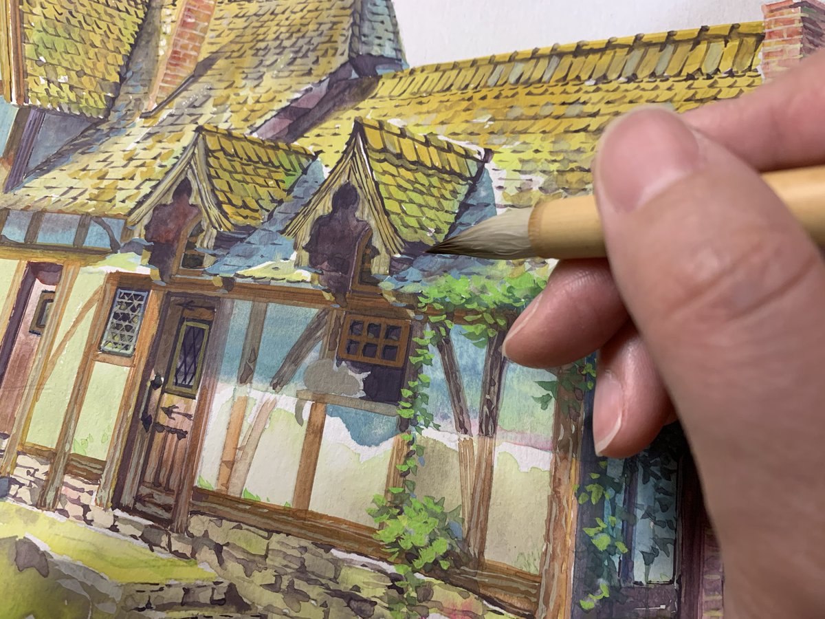 袈裟丸えみ 仕事お休み 先日の アニメ背景筆遊び 出展用の絵 完成と制作途中の写真です この10年はポスターカラーを使う事が殆ど無かったので完成が不安でしたが楽しい作品になりました 袈裟丸えみ 仕事お休み 先日の アニメ背景筆遊び 出展用の絵 完成と制作途中の写真です この10年はポスターカラーを使う事が殆ど無かったので完成が不安でしたが楽しい作品になりました
