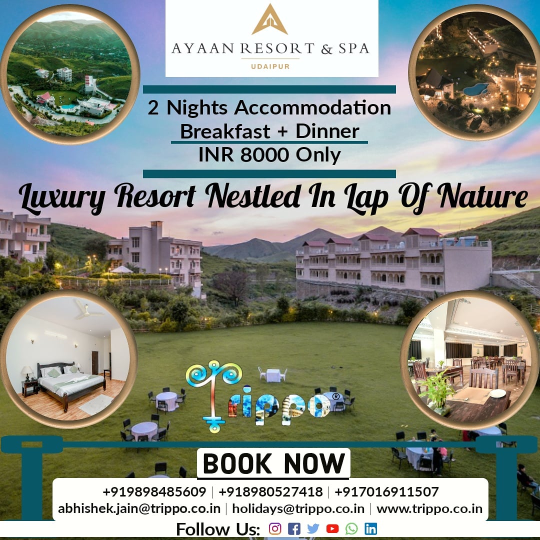 AYAAN RESORT - Udaipur
Call For Bookings: +919898485609 +918980527418 +917016911507
#udaipur #ayaanresort #tripstories #cityoflakes #luxuryhotels #4star #unbelievable #offer #foodie #travel #travelinluxury #travelsafely #travelwithtrippo #trippoofficial #trippo #luxurytravel