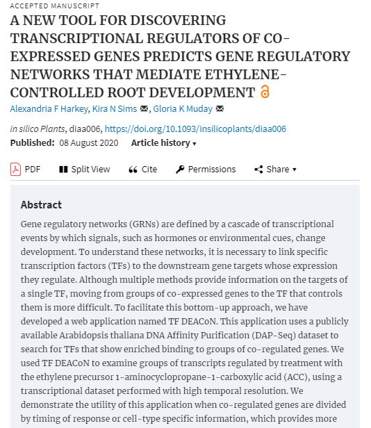WFU Biology (@wfubiology) on Twitter photo New paper alert! Dr. <a href="/andria_harkey/">Andria Harkey, PhD</a> in #MudayLab published a new paper from her PhD <a href="/WakeForest/">Wake Forest University</a>! Learn about a new tool to discover transcription regulators in root development of #plants!
academic.oup.com/insilicoplants… New paper alert! Dr. <a href="/andria_harkey/">Andria Harkey, PhD</a> in #MudayLab published a new paper from her PhD <a href="/WakeForest/">Wake Forest University</a>! Learn about a new tool to discover transcription regulators in root development of #plants!
academic.oup.com/insilicoplants…