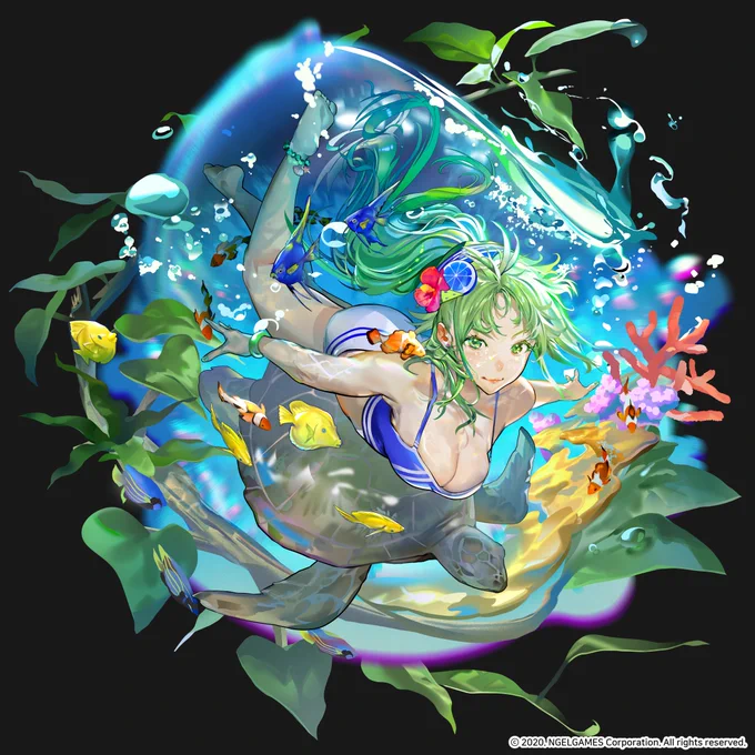 2020 Herocantare illustration : <Tetra> Pure Green Arin
#HeroCantare 
