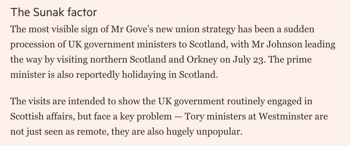  Michael Gove's strategy to save the union includes sending UK Government ministers to Scotland, to show they are "routinely engaged in Scottish affairs"...