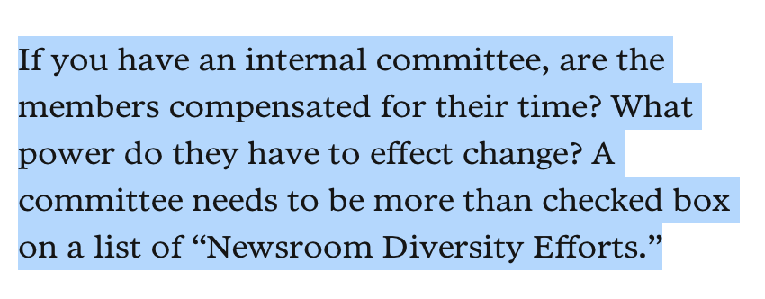 Important read on newsroom diversity from  @kathyluwho: "This current moment has brought a widespread reckoning to journalism that I’ve not seen before. Dear newsrooms: Take advantage of it." https://www.poynter.org/ethics-trust/2020/im-a-minority-journalism-program-alum-and-leader-news-flash-these-programs-arent-enough/?utm_source=Pew+Research+Center&utm_campaign=f156611f54-EMAIL_CAMPAIGN_2020_08_19_01_25&utm_medium=email&utm_term=0_3e953b9b70-f156611f54-399357413
