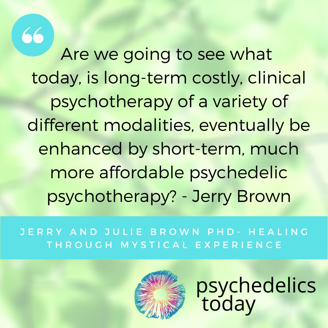 PsydelicsToday's tweet photo. Jerry and Julie Brown PhD- Healing Through Mystical Experience

"Are we going to see what today, is long-term costly, clinical psychotherapy of a variety of different modalities, eventually be enhanced by short-term, much more affordable psychedelic psychotherapy?" - Jerry https://t.co/vKtmwpmafp