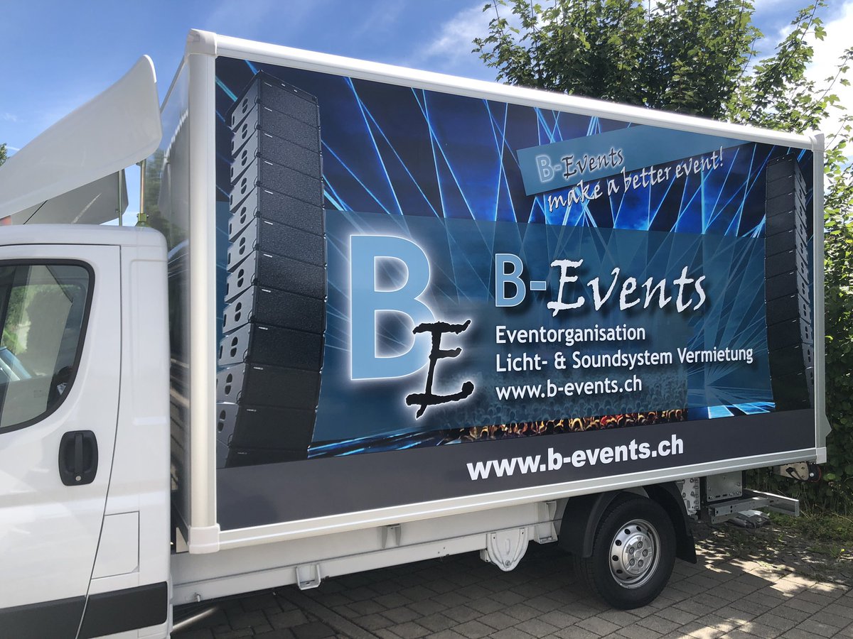 bevents_ch's tweet photo. Jetzt ist das neue Fahrzeug fertig beschriftet 😀 @bevents_ch #bevents https://t.co/0g7EyFdGbu
