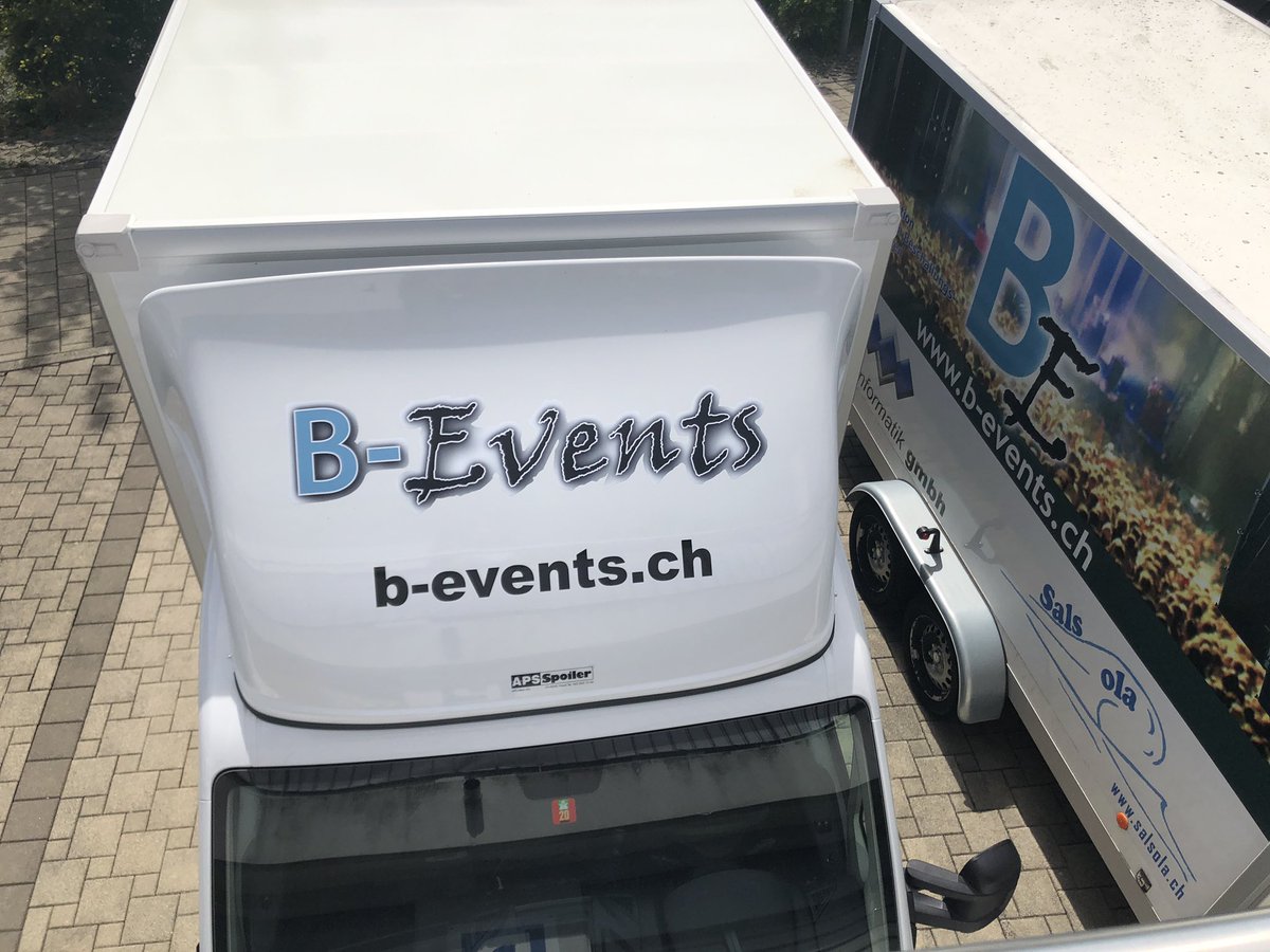bevents_ch's tweet photo. Jetzt ist das neue Fahrzeug fertig beschriftet 😀 @bevents_ch #bevents https://t.co/0g7EyFdGbu