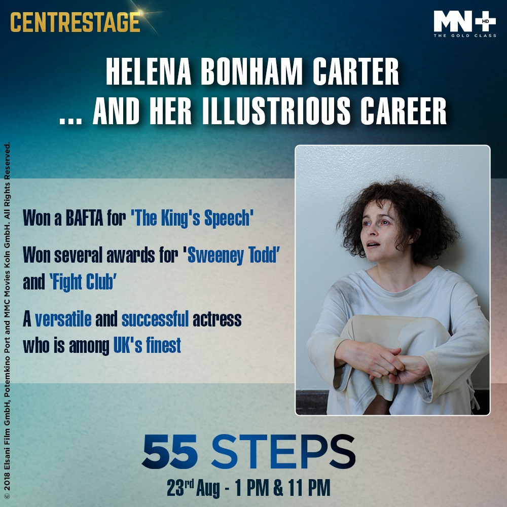 mnplustv's tweet photo. A full-of-life psychiatric patient finds comfort and a sense of belongingness in her lawyer! Watch this bond of friendship in #55Steps, this Sunday, only on MN+. #Centrestage
#HelenaBonhamCarter https://t.co/CwodE4Dg9F