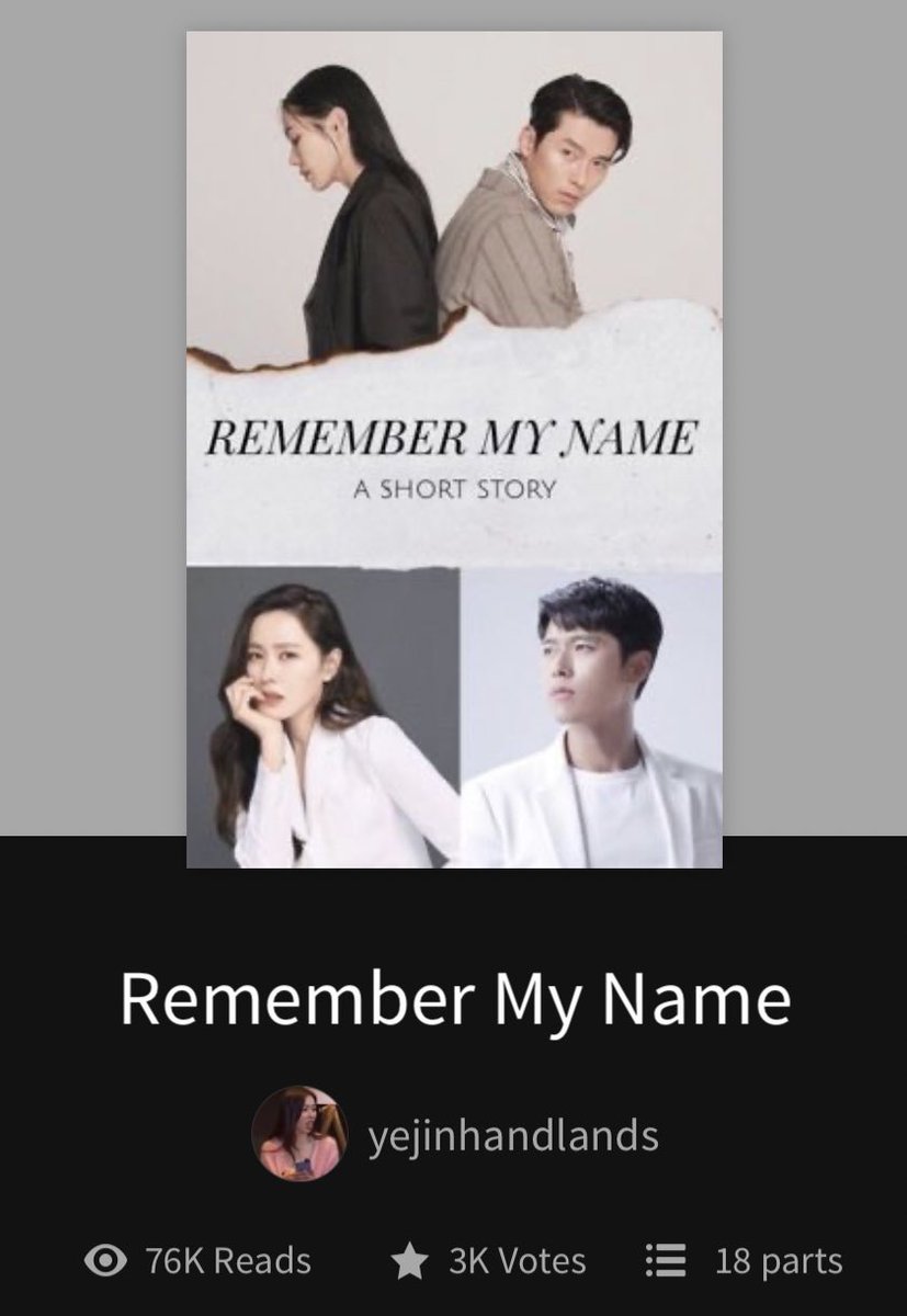 4. Remember My Name by  @yejinhandlands —  #BINJIN Medical AU!  I really love this story! The story of their long separation & finally met again, see how time brings them back together. I'm lowkey hoping bin/jin will take on the role of doctor after reading this story. 