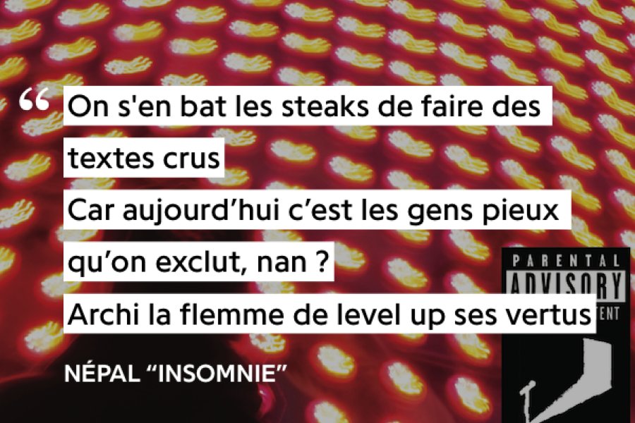 Népal utilise une métaphore de la royauté, un roi quelque soit son domaine (National, Rap...) aura toujours cette même finalité, elle aura son instant de gloire la couronne mais la fatalité de passer à la guillotine (fin de gloire)Les éléments de la vie sont alors éphémères
