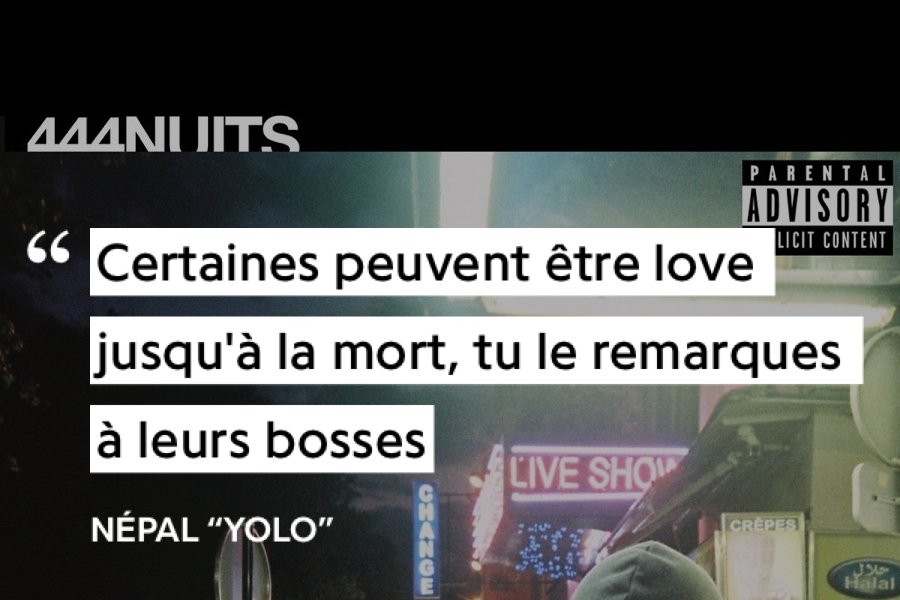 444Nuits : Le rappeur utilise une métaphore aquatique, il y a alors deux solutions, explorer le monde et aller à sa compréhension représenté par les abysses (vérité cf 'Caverne de Platon')Ou alors rester en surface au contact des autres et vivre la vie comme elle est dictée