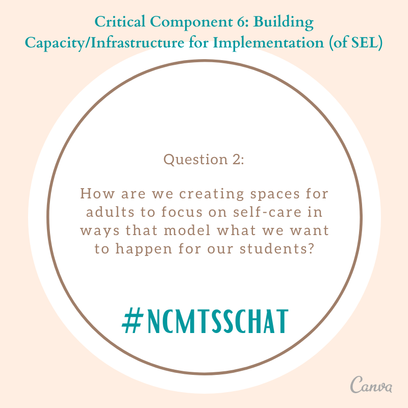 Q2 is on deck. Hoping to hear from many of you this morning on supporting adults. 
#ncmtsschat is creating a space to support #NCSEL <a href="/BethRiceIABS/">Beth Rice</a> <a href="/caselorg/">CASEL</a> 
<a href="/julesinthewest/">Julie Weatherman</a> <a href="/JTiabs/">JadeTIABS</a> <a href="/InterveneQueen/">Alisha Schiltz, PhD</a> 
<a href="/annednixon/">Anne Nixon</a> 
<a href="/olistermtss/">Olistermtss</a>
<a href="/MoatesCourtney/">Courtney Moates</a>
<a href="/NCMTSSAngel/">Angel Goodwine Batts</a>