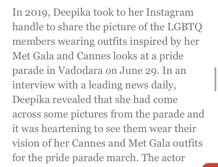 I had to make special mention of what made me the proudest of Deepika. She lent her voice in support of the decriminalisation of Section 377, a landmark judgment for the LGBT . She’d later shared pictures of a Pride parade where members of the community had dressed up as her.