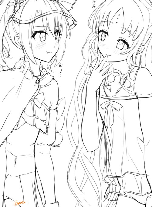 イリヤと殺生院リリィのやりとりが可愛すぎてな…ラフ #FGO 