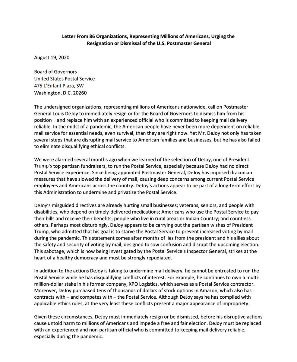 Screenshot of page 1 of the letter. The full text is available at the link in the original tweet.