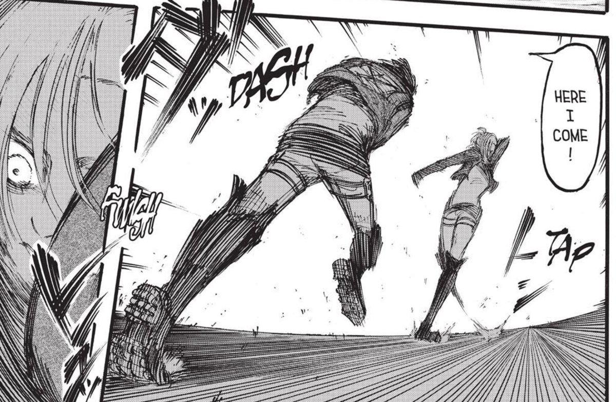 In episode 4 (chapter 17 in the manga) when Annie and Eren were sparring, there was a split second where Annie covered the back of her neck (female titan hint? )
