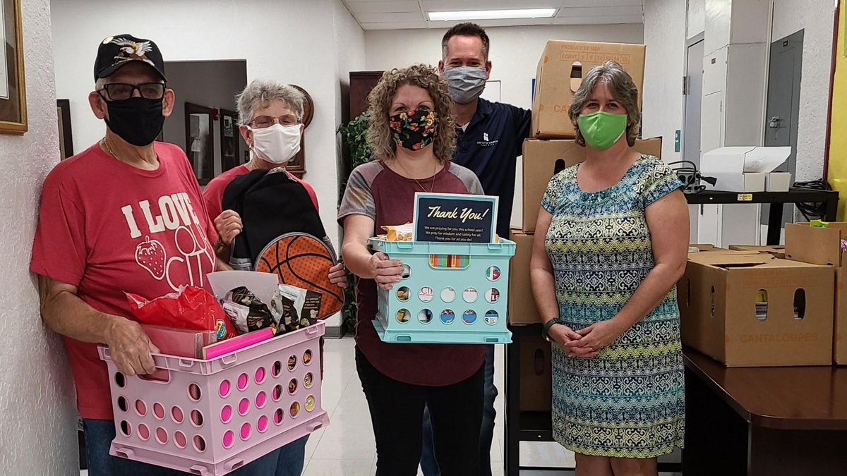 FBCPConMission's tweet photo. Thank you to everyone who helped with Stuff the Bus!  Our local schools were very appreciative of all that we were able to donate. Continue to pray for our teachers, students, and staff as they go back to school!  @fbcpcfl https://t.co/CDOMuMf7jo