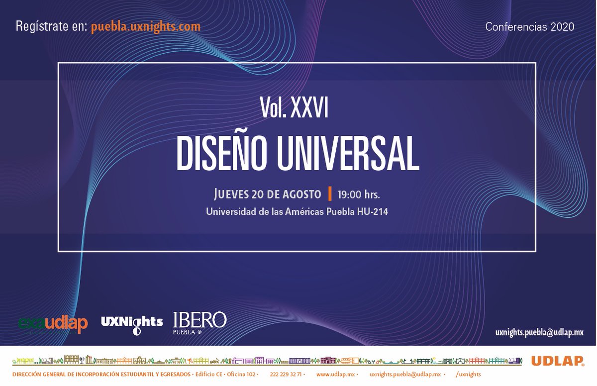 pueblauxnights's tweet photo. Mañana jueves 20 a las 7PM. La cita es EN LÍNEA / Facebook Live con UX Nights Puebla para hablar de "Diseño universal". Un evento de @IberoPuebla, @udlap, @neuxlab, UXToons, Nuance, @spincommerce #UXNights #Puebla cc @uxnights https://t.co/kntOo05PmE