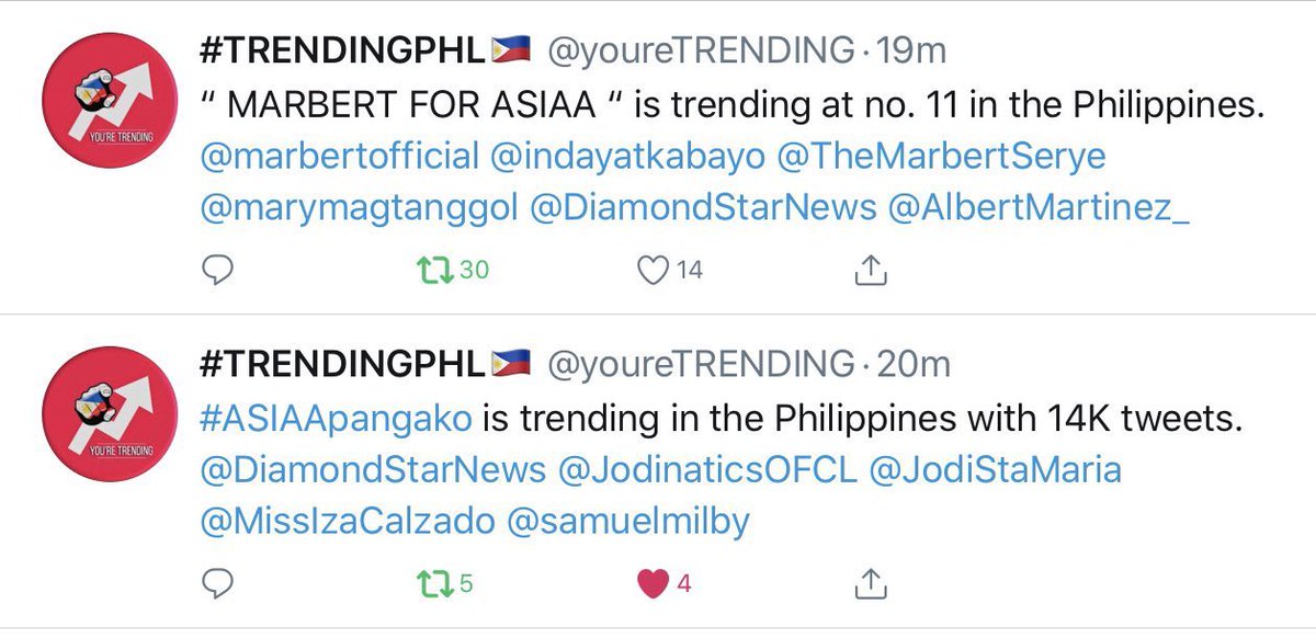 InayMary_FF's tweet photo. TRENDS FOR TONIGHT!
Marissa
MARBERT FOR ASIAA
#ASIAApangako
Congratulations! Let’s do it again tomorrow! https://t.co/cGRv3UMaVa