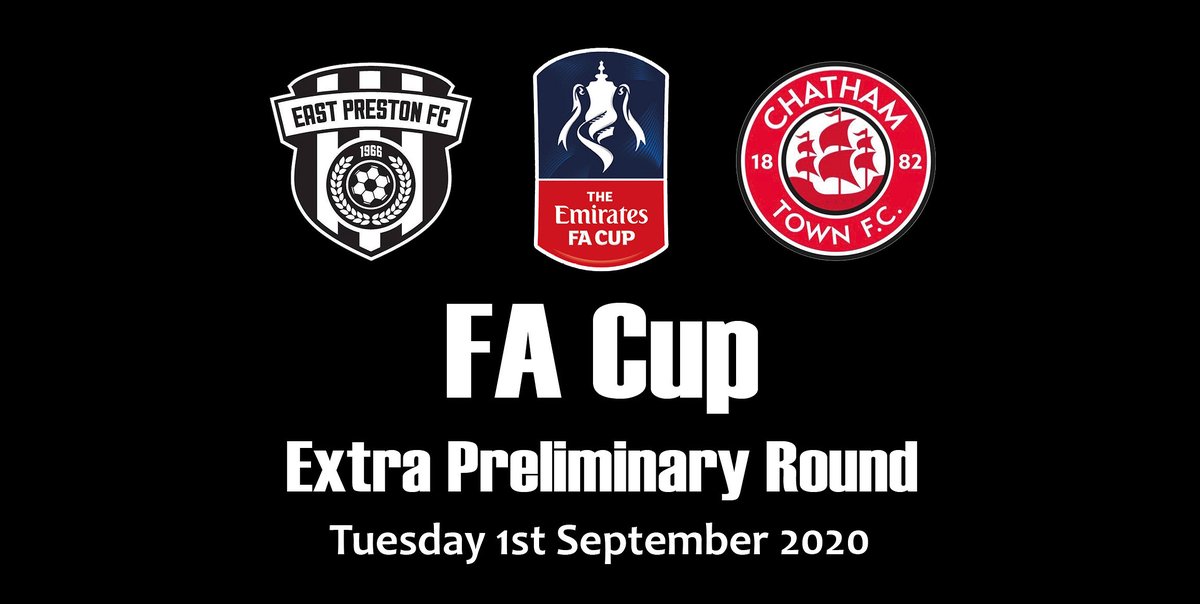 FA Cup News - EP to play @ChathamTownFC in the Extra Preliminary Round. Tuesday 1st September under the lights at The Lashmar. Kick off and more info to follow soon... #ComeOnEP #FACup #NonLeague pitchero.com/clubs/eastpres…
