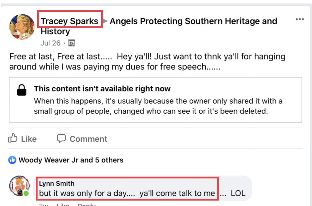 11/ Tracey Sparks  Lynn Smith1st screenshot shows that Smith takes over from Sparks, who ended up in Fb jail.2nd photo shows Tracey Ovitt has a dog named Zeus.3rd photo shows Lynn Smith has an identical looking dog named Zeus. @ABBgroupnews