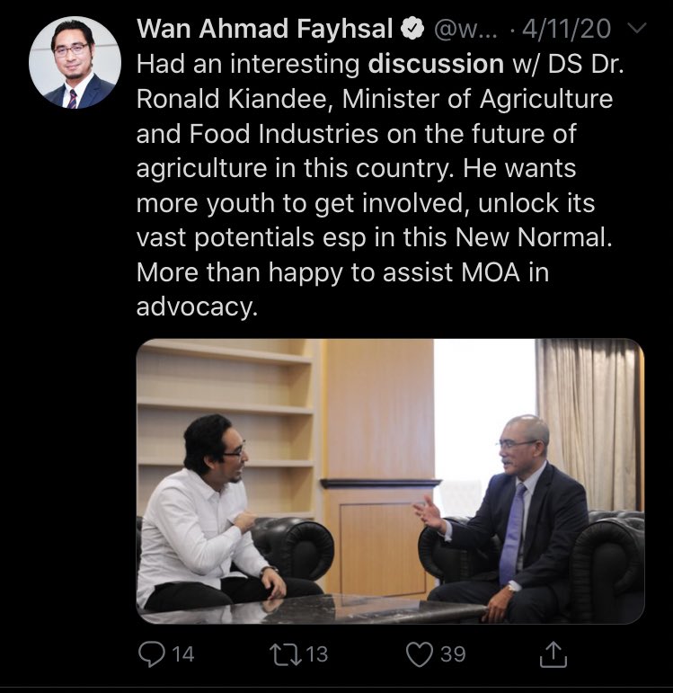 Deputy Youth Minister, Wan Ahmad Fayhsal, making home visits and, feat. Minister of Agriculture and Food Industries, Ronald Kiandee, holding non-essential meetings in violation of MCO.