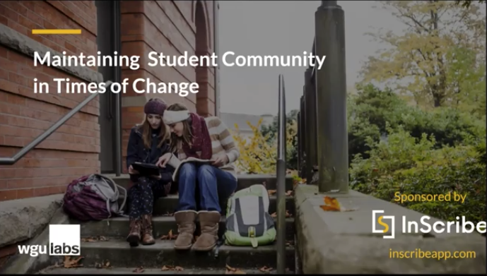 Review our  3 part Community Webinar Series to gain ideas on how to support your students &amp; faculty. We're all facing a new set of experiences &amp; challenges. Listen as we discuss how to find support &amp; purpose w online learning communities.  @WGULabs 
ow.ly/HM0750B39SD