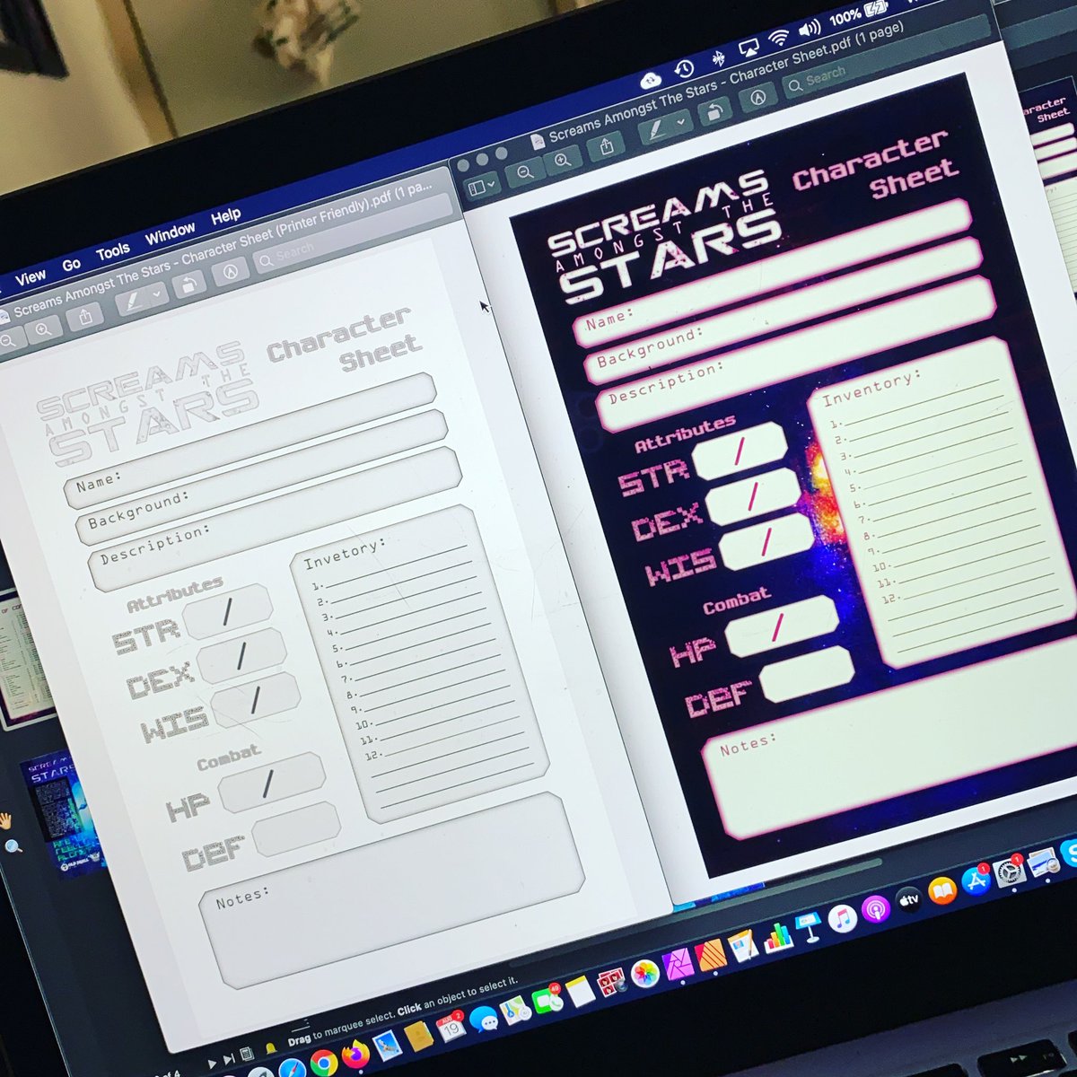 diogo_oldskull's tweet photo. #ScreamsAmongstTheStars #CharacterSheet in full color and #PrinterFriendly versions!
#TTRPG #Space #Horror #Weird #SciFi #BastionJam #DnD #ShowYourWork https://t.co/ka2QGOST2f