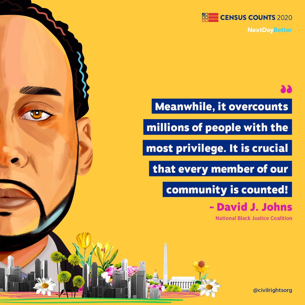 Every decade, the census under-counts millions of marginalized people. This year, we will change that! Complete your #2020Census at 2020census.gov and #GetCountedNHT