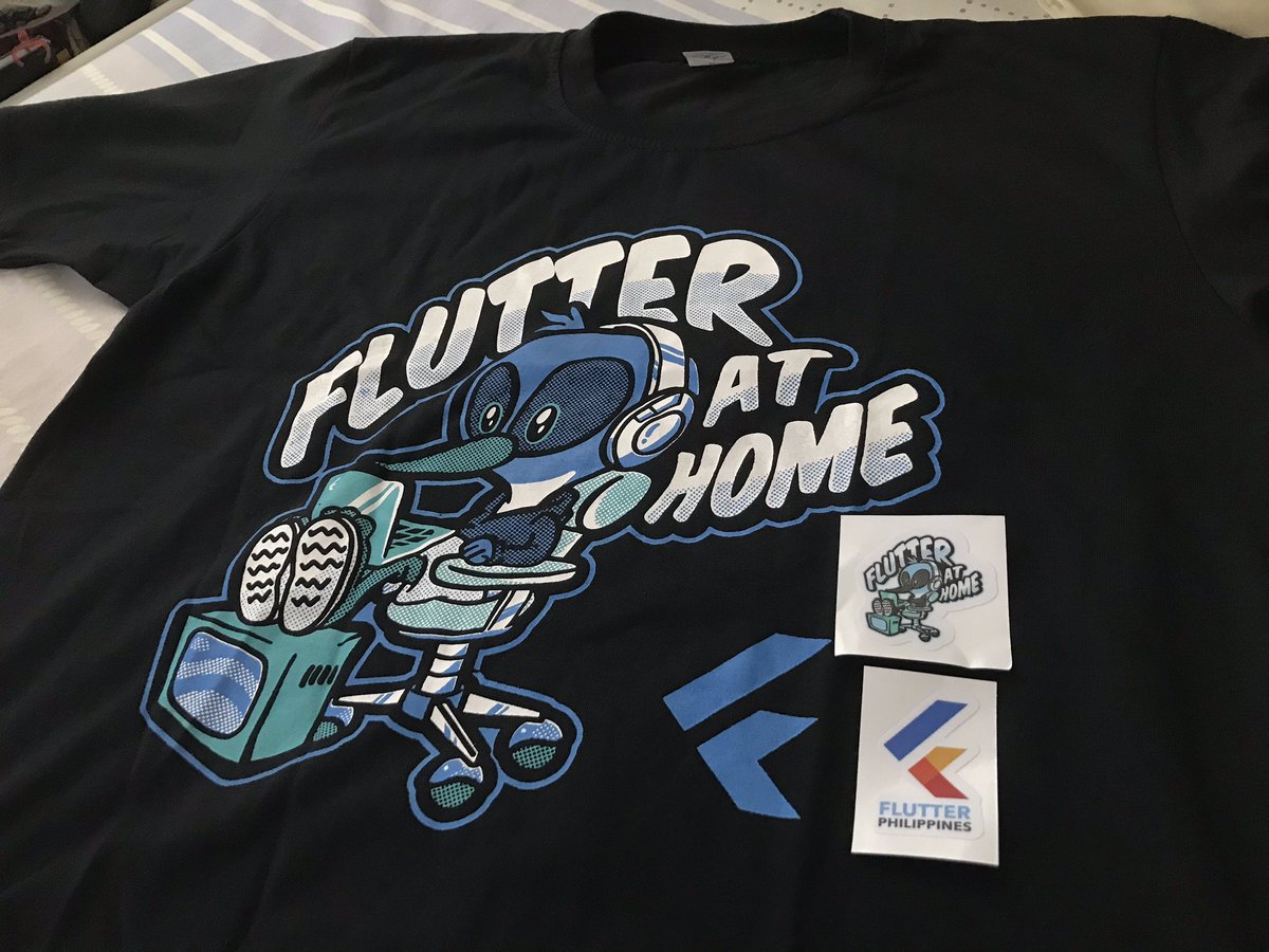 DebraBula's tweet image. Woke up to this. Swag from last May’s #FlutterAtHome. Thank you @flutter_ph! #flutterdotph #flutter #flutterdev #flutterPhilippines