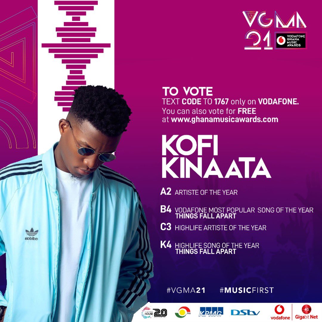 KinaataGh's tweet photo. Azaay Voting still dey go on.. Let's Show Love By Voting Now📱
Text A2 to 1767 (Artiste of The Year)
Text B4 to 1767 (Most Popular Song)
Text C3 to 1767 (HighLife Artiste)
Text K4 to 1767 (HighLife Song)
(Vodafone Only)
You Can Also Visit https://t.co/u9oLd6tlTj To Vote With MoMo https://t.co/l5xuEszCLM
