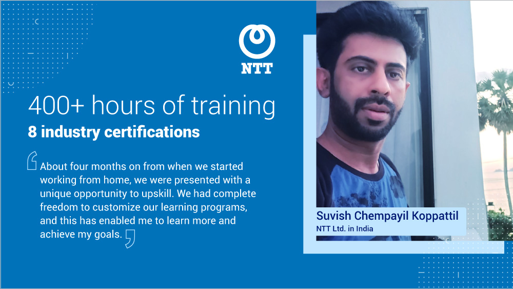 nttdata_inc's tweet image. Suvish Chempayil Koppattil made the most of the flexible working hours and spent his time and energy on learning about new technologies. 
#FreeToGrow #NTTLtdIndia
