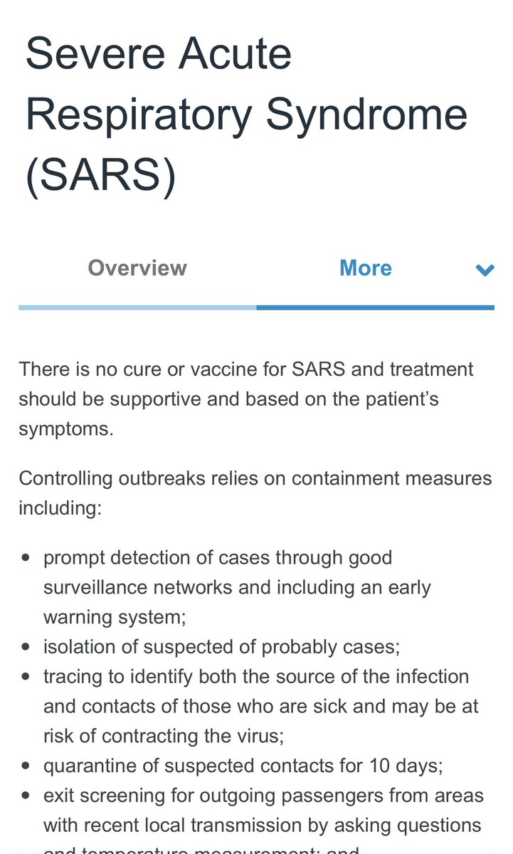 The WHO state there is:“No cure or VACCINE for SARS”  https://www.who.int/health-topics/severe-acute-respiratory-syndrome#tab=tab_1
