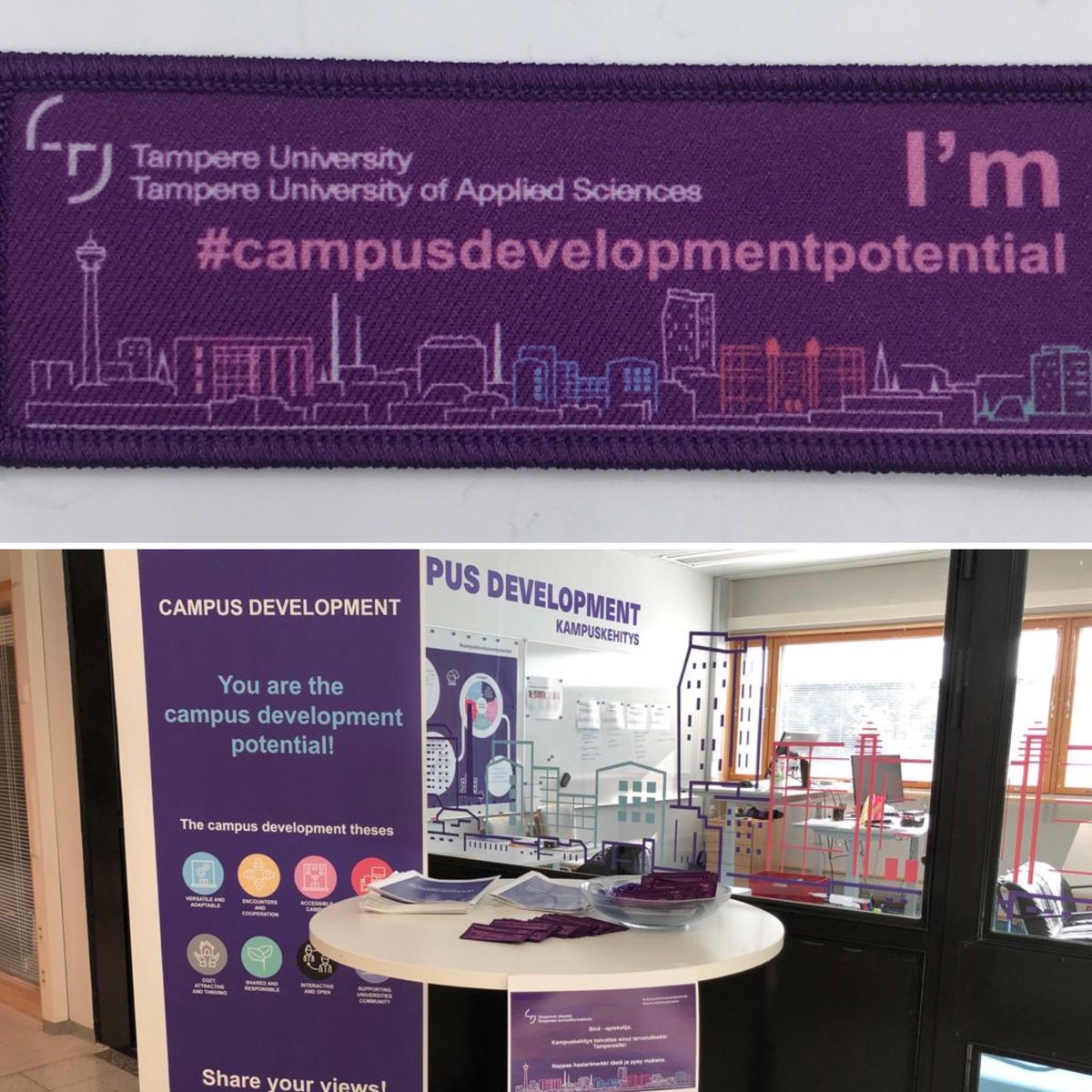 TampereenK's tweet photo. Tervetuloa #fuksit 💎🤩 Sinussa on (kampus-)kehityspotentiaalia 💪🏻!Seuraa #campusdevelopmentpotential #kampuskehitystampere ja vaikuta itse! Haalarimerkin löydät kuvan paikasta Hervannan Päärakennuksen 1.krs https://t.co/ZaulyJuuXt