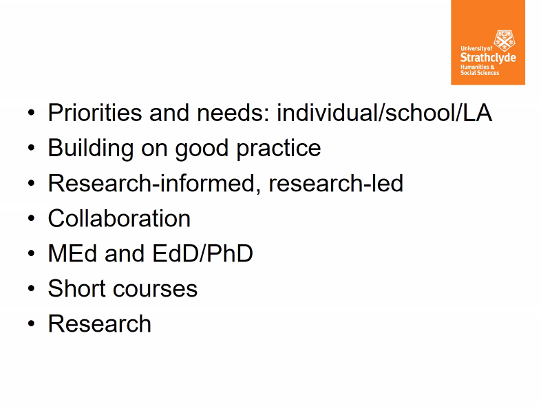 StrathEDU's tweet photo. Finally, @ClairePwCC presents on Bespoke CLPL and explains how the @StrathEDU team can provide help to education staff to meet the needs of their context through a variety of approaches. Claire discusses how this collaboration builds on existing good practice. #StrathCLPL https://t.co/qLfe7AjvXa