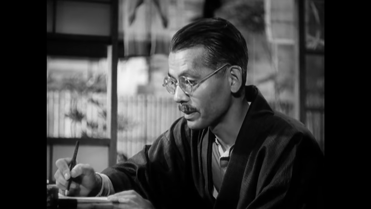 Chishū Ryū was 45 when he made Late Spring, which would mean his character had Noriko at 19 if he was playing his actual age. However, I think they made him appear older here than in real life – though not as much as in Tokyo Story a few years later.