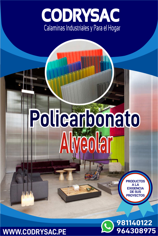 codrysac's tweet image. POLICARBONATO ALVEOLAR

planchas de policarbonato alveolar, en espesores de 6mm, 8mm y 10mm, en medidas de 2.10 de ancho por 5.80 de largo, tenemos en varios colores.
consulta nuestro Stock de espesores y colores:
981140122 - 964313509