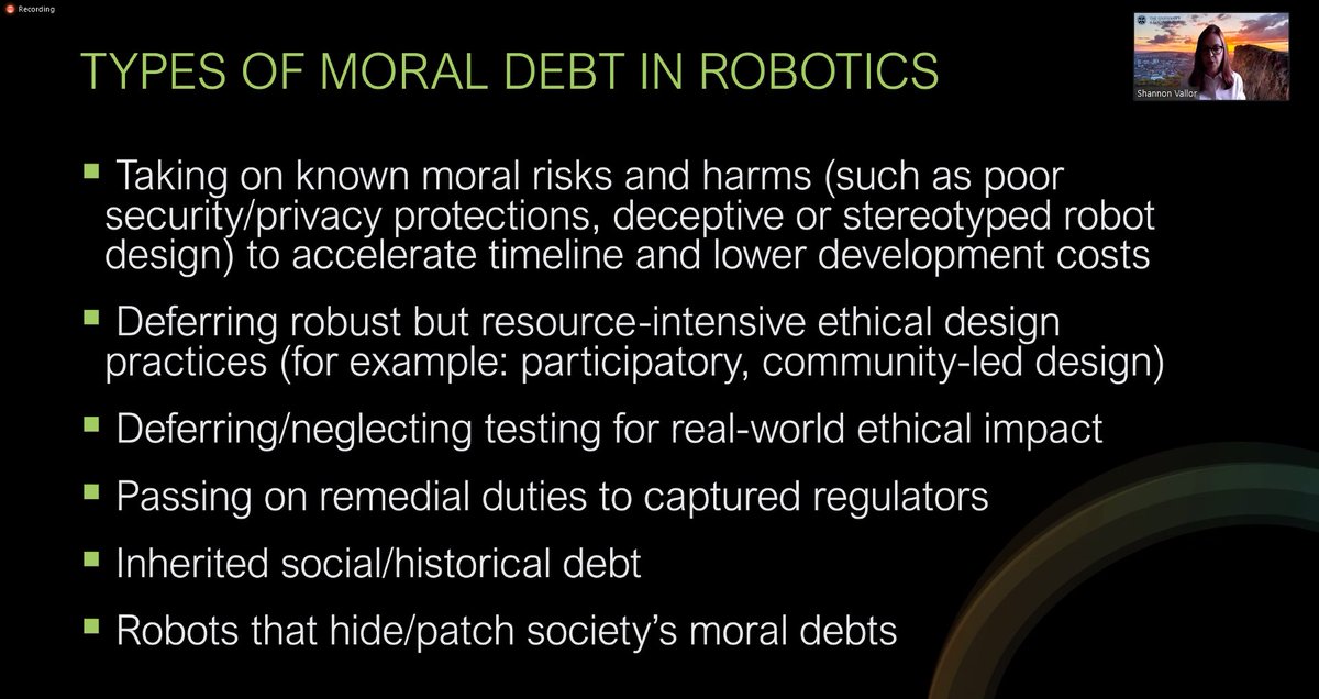 Types of moral debt in robotics  #robophilosophy2020  #robophilosophy  #AIEthics